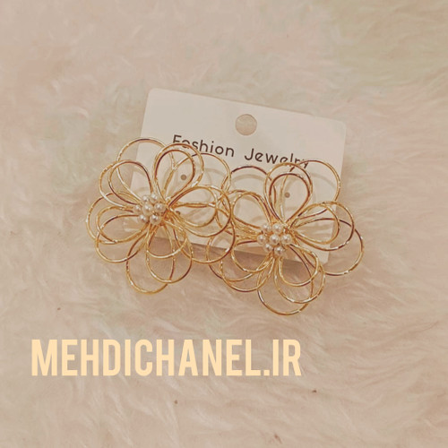 گوشواره گل مرواریدی